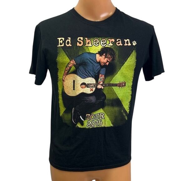 2015 Ed Sheeran Mens Medium The X Tour Crew Neck Short Sleeve Tee Shirt - Picture 1 of 4